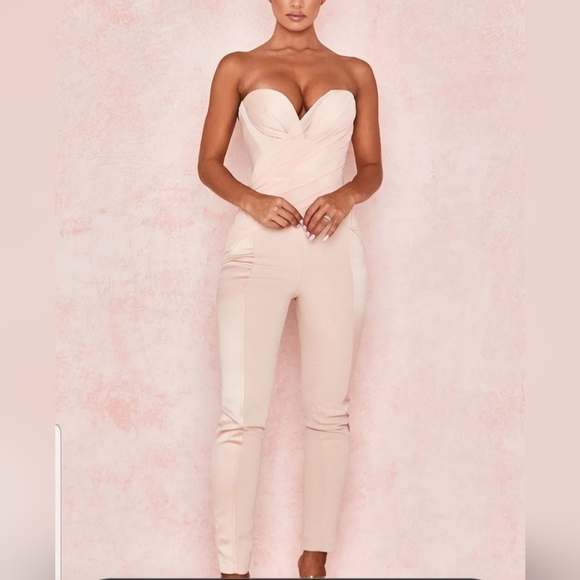 House of CB Pants - House of CB "Casela" Blush corset jumpsuit